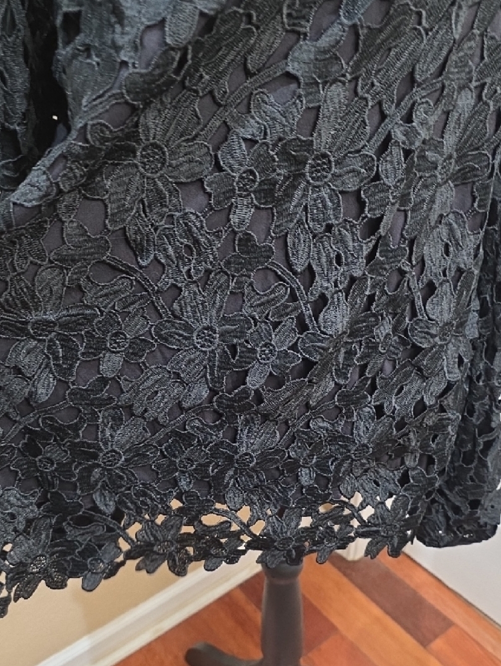 INC International Concepts Black Floral Lace Cold-Shoulder Blouse - Picture 10 of 12